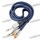 2x6.35mm Male to 2xRCA Male 6.0mm OD Audio Adapter Cable (1M-Length)