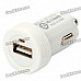 Universal 1000mA USB Car Charger Adapter for Digital Devices - White (12~24V)