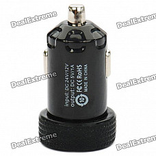 Universal 1000mA USB Car Charger Adapter for Digital Devices - Black (12~24V)