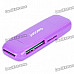 USB 2.0 SD/MMC/TF/M2 Memory Card Reader - Purple (Max. 32GB)