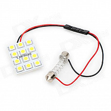 Power Saving 9mm 12-LED White License Plate Dome Light (DC 12V)