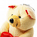 Cute Heart Holding Bear with Clock