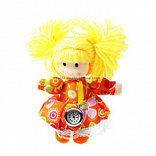 Cute Blast Hair Doll with Clock (Orange)