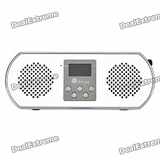 1.0" LED USB Rechargeable MP3 Player Speakers w/ FM/AUX/USB/SD Slot - White