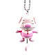 Pull String Piggy Shaking Doll Keychain (Pink)