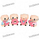 Cute Love Style Pig Figure Toy Set Desk Doll (4-Piece Pack)