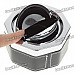 Stainless Steel Ashtray with Leather Cover - Black + Silver