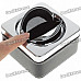 Stainless Steel Ashtray with Leather Cover - Black + Silver