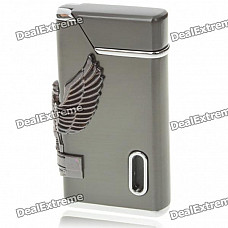 Vintage Zinc Alloy Windproof Butane Lighter - Dark Gray