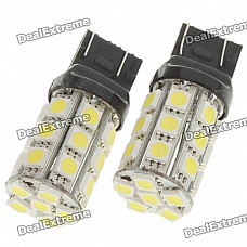 T20 5.4W 270LM 27-SMD LED White Light Car Brake/Turning/Backward Signal Light Bulbs (Pair)