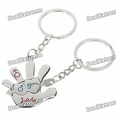 Zinc Alloy Lovers Keychains (Arrow Across the Heart & Palm / 2-Piece Set)