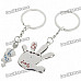 Zinc Alloy Lovers Keychains (Arrow Across the Heart & Palm / 2-Piece Set)