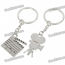 Zinc Alloy Lovers Keychains (Movie/Film Action Board & Camera / 2-Piece Set)