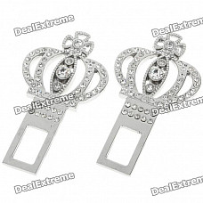 Stylish Crown Universal Stainless Steel Seat Belt Buckle Latches (Pair)