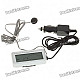 2.5" LCD Car Cigarette Lighter Powered Digital Inside and Outside Thermometer - Silver