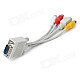 15-Pin VGA to S-video AV RCA TV Cable (19CM-Length)
