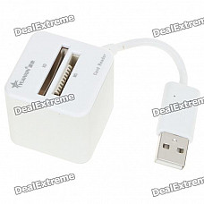 Stylish USB 2.0 XD/SD/MS/M2/TF Card Reader - White