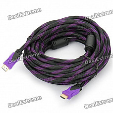Gold Plated 1080P HDMI V1.3 Male to Male Shielded Connection Cable - Purple (10M-Length)