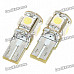 BMW T10 1W 5x5050 SMD LED 6500K 60-Lumen White Light Bulbs for Car (Pair/DC 12V)