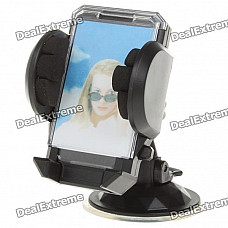 Universal Car Windshield Swivel Mount Holder for Cell Phone/MP3/MP4/GPS - Black