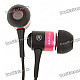 Stylish In-Ear Earphone with Earbuds - Black + Purple (3.5mm Jack/136cm-Cable)