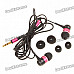 Stylish In-Ear Earphone with Earbuds - Black + Purple (3.5mm Jack/136cm-Cable)