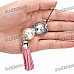 Stylish Pearl Leather Tassels Cell Phone Strap - Pink