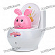 Cute Rabbit Toilet Bowl Style Money Coin Bank (2 x AAA/Random Color)