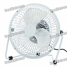 6" Metal USB Powered Cooling Fan - White