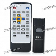 3-in-1 Mini 720P HD Media Player + USB Disk + TF Card Reader with Remote Controller - Black (2GB)