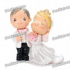 Western Style Resin Wedding Couple Display Dolls