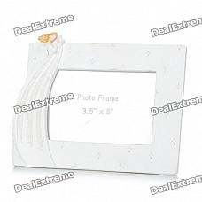 Elegant Angel Style Polyresin Photo Frame - White (3.5" x 5" Picture)