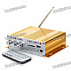 160W Hi-Fi Stereo Amplifier MP3 Player w/ FM/SD/USB for Car/Motorcycle - Golden + Silver (12V)