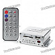 Mini Screen-Free MP3 Music Player with Remote Control/SD/USB/3.5mm Audio Jack - Silver (DC 12V)