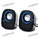 Stylish 2x2.5W USB Powered MP3 Music Speaker - Black (60CM Cable)