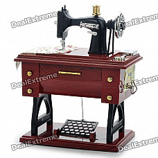 Vintage Mini Sewing Machine Style Mechanical Music Box