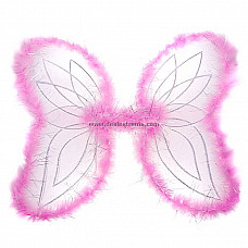 3-Piece Fuzzy-Rimmed Charming Angel Wings Set (Color Assorted)