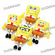 Cute SpongeBob SquarePants Figure Dolls with Suction Cup - Yellow (4-Piece/Random Pattern)