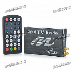 DVB-T2 Dual Tuner Digital Car TV Receiver Box w/ Antenna (12V)