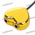 Heart Shaped 1 x 3.5mm Male to 2 x 3.5mm Females Audio Cable - Gold