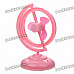 Unique USB/4 x AA Powered 2-Mode 3-Blade Desktop Cooling Fan - Pink