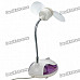 Unique USB Powered Flexible Neck 2-Blade Desktop Cooling Fan - White + Purple