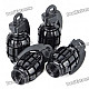 Universal Cool Grenade Shaped Car Tire Valve Caps - Black (4-Piece Pack)