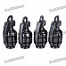 Universal Cool Grenade Shaped Car Tire Valve Caps - Black (4-Piece Pack)