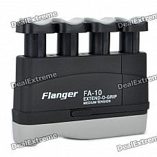 Flanger FA-10 Extend-O-Grip Medium Tension Hand Exerciser for Adults - Black + Grey