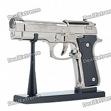 U.S.9mm M9 Pistol Shaped Butane Jet Torch Lighter - Dark Grey + Black