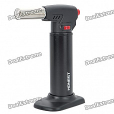 HONEST Zinc Alloy Butane Jet Torch Lighter - Black (Max. 1200'C)