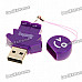 Kaston Cute Boy and Girl Style USB 2.0 TF Card Readers - Yellow + Purple (Pair/Max. 32GB)
