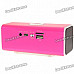 1.6" LCD 2x3W Mini USB Rechargeable MP3 Player Speaker with FM/USB/TF - Deep Pink
