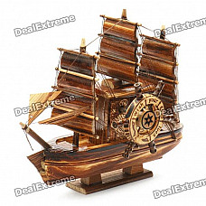 Valentines' Woodcraft 3 Sailing Boat Music Box - Brown